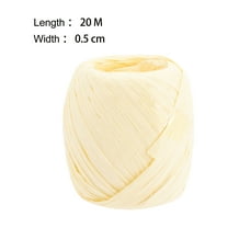 FELTECHELECTR 2 Rolls Raffia Ribbon for Home Decoration and present Wrapping in Beige Khaki Yellow