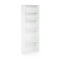 thumbnail image 5 of Furinno Jaya 5-Tier Book Shelf with Adjustable Shelves, White Bookshelf, Bookcase, 9.5 x 24.5 x 71.2, for Living Room, Bedroom, Home Office, Plain White, 5 of 5
