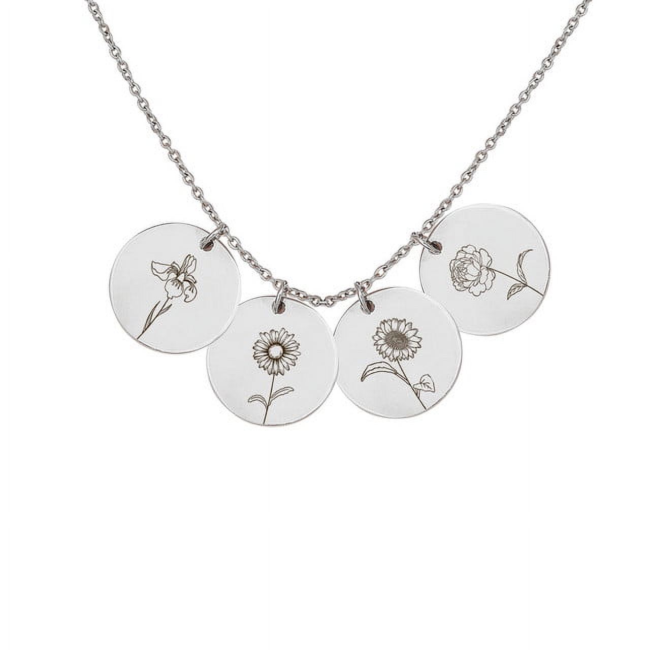 Personalized Birth Flower Necklace - Birthflower Necklace With Back Initial - Poppy Flower Charm - Birth Flower Gift - Birthday Gift for Daughter