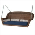 thumbnail image 1 of Jeco W00205S-C-FS011 Honey Wicker Porch Swing With Blue Cushion, 1 of 1