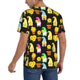 thumbnail image 2 of Zufioo Gnomes With Sunflowers Print Men's Baseball Short Sleeve, Moisture Wicking Button-Down Hip Hop Tee-Small, 2 of 7