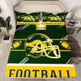 thumbnail image 2 of Erosebridal American Football Twin Sheet Sets, Soccer Sports Bedding Twin Size, Green Orange, Green Bay, 3pcs (Top Sheet, Fitted Sheet, Pillowcase), 2 of 6