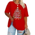 thumbnail image 4 of Plus-Size Christmas Shirts Women Merry Christmas Leopard Plaid Tree Print Shirt Holiday Tops Xmas Tee, 4 of 7