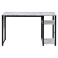 thumbnail image 4 of Bowery Hill Wooden Top 2-Shelf Writing Desk in Antique White and Black, 4 of 7