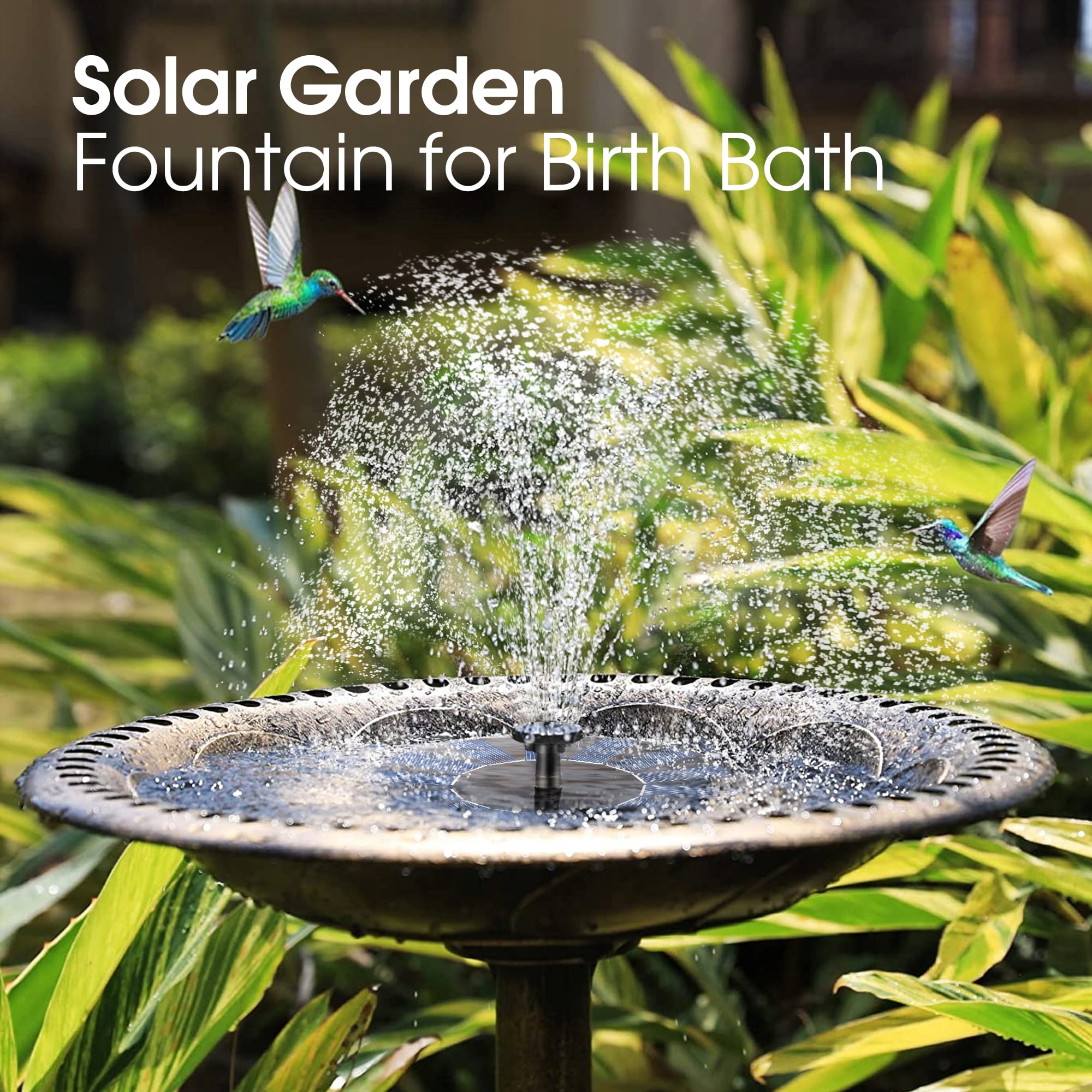 Solar Fountain, Floating Solar Powered Water Fountain Pump for Bird Bath, Garden, Pond, Pool, Outdoor