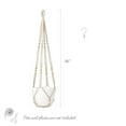 thumbnail image 3 of 2 pack Macrame Plant Hanger Indoor Hanging Planter Basket with Wood Beads Decorative Flower Pot Holder No Tassels for Indoor Outdoor Boho Home Decor 35 Inch, Ivory(POTS NOT Included), 3 of 6