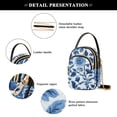 thumbnail image 4 of FORMRS Crossbody Bag for Women Quilted Travel Shoulder Cell Phone Purse with Chain Strap Handbag, Blue Floral Pattern, 4 of 7