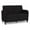 Black, variant on Siena 2-Seat Lounge Reception Tandem Seating / Black Steel Legs / Light Gray