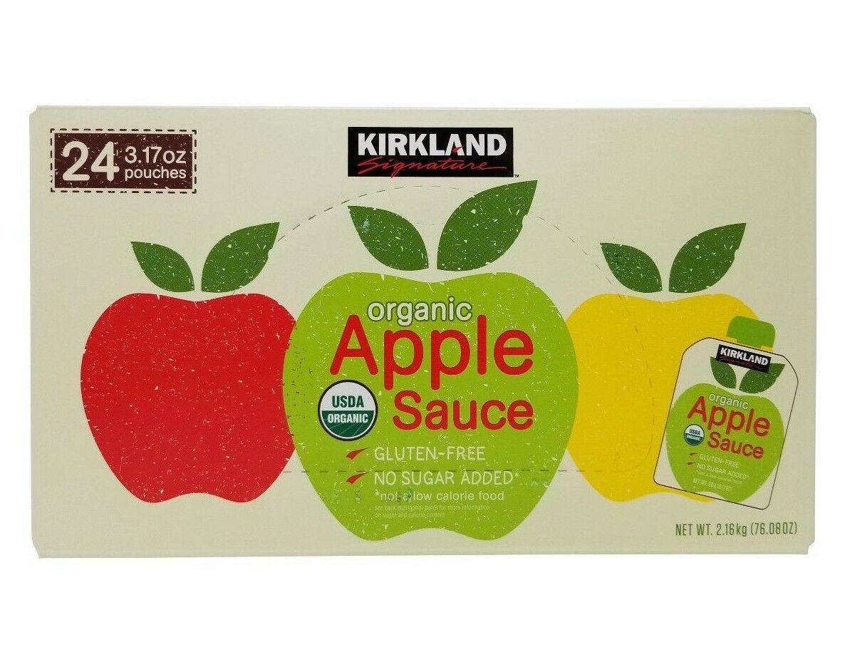Kirkland Signature Organic GlutenFree No Sugar Added Applesauce 24