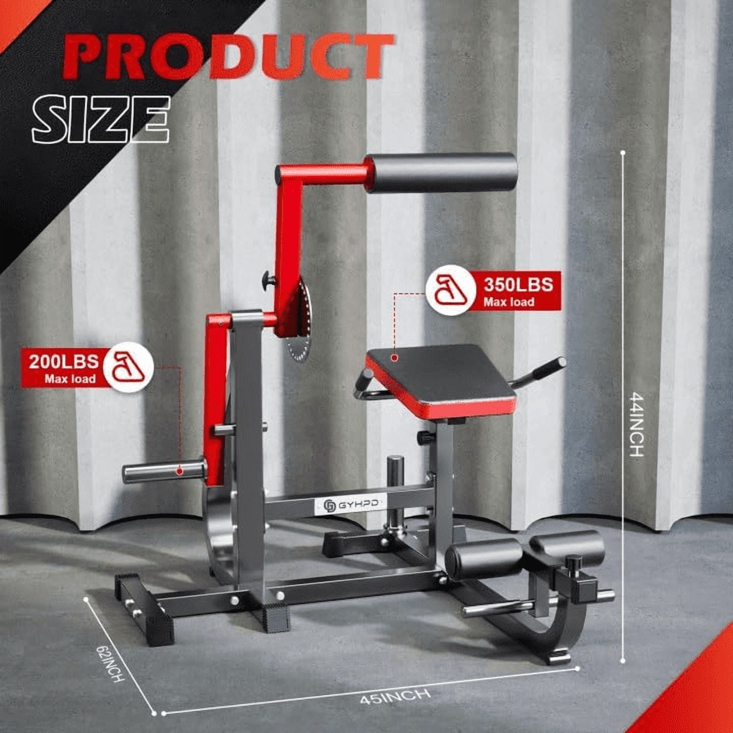 GYHPD Ab/Back Machine, AB Crunch Back Extension Machine with Armrests, Adjustable Core Muscle Strength Training Machine, AB Workout Machine for Upper Body Workout, Home Gym Equipment