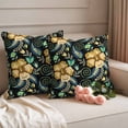 thumbnail image 2 of Yellow Boho Floral Outdoor Waterproof Pillow Covers, Vintage Southwestern Ethnic Tribe Botanical Decorative Square Throw Pillowcase Sofa Cushion Sham for Patio/Couch/Chair, 16"x16" 2 Pack, 2 of 8
