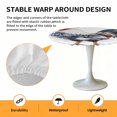 thumbnail image 6 of White Blue Rooster Elastic Fitted Round Table Cover Simple Style Waterproof Outdoor Tablecloth for Holiday Party, Picnic, Patio & Dining Fits Tables Up to 45"-54", 6 of 8