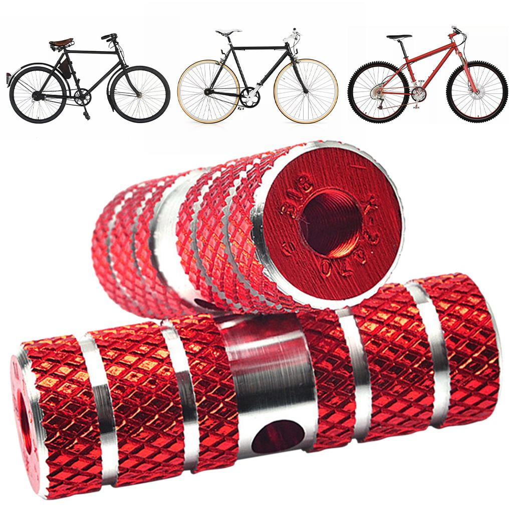 2 Pcs Bike Pegs BMX Road Bike Aluminum Alloy Repair Parts Axle Foot Pegs for Red