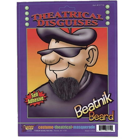Deluxe Mens Black Cheesy 60s Beatnik Costume Accessory Beard