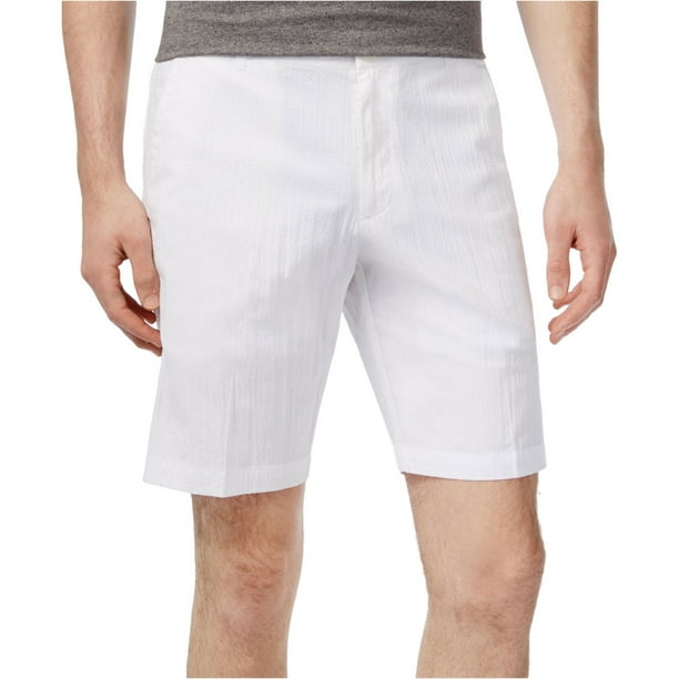 Calvin Klein Mens Seersucker Casual Chino Shorts, Blanco, 34 Calvin Klein chino