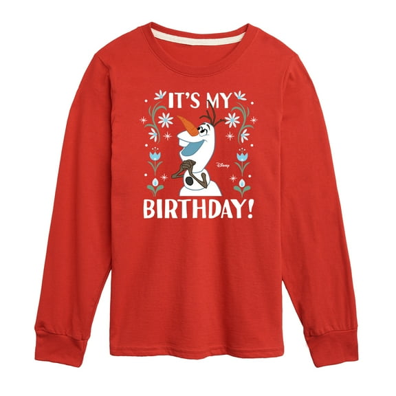Disney Frozen - Olaf It's My Birthday - Toddler & Youth Long Sleeve Graphic T-Shirt