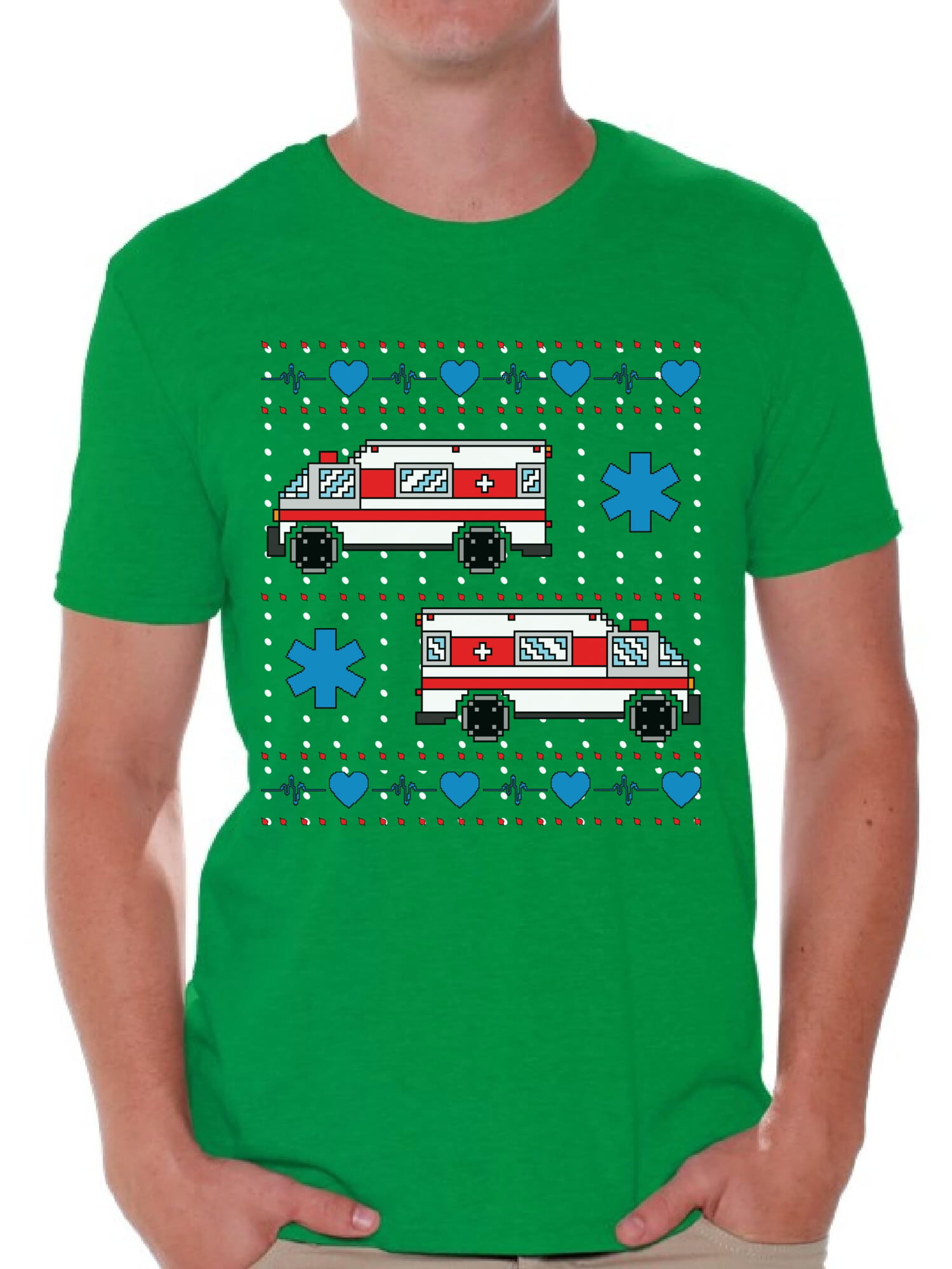 Christmas Shirt Ambulance Driver Gifts. Ambulance Christmas Tshirt For Men