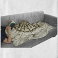 thumbnail image 6 of Compass Soft Flannel Fleece Blanket, Sun Motif Backdrop with Windrose Directions East West North South Navigation, Cozy Plush for Indoor and Outdoor Use, 70" x 90", Olive Green Beige, by Ambesonne, 6 of 6