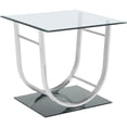 thumbnail image 2 of JERFIT Chrome End Table with Glass Top, Modern U-Shaped Side Table for Living Room, Bedroom, Office, 2 of 7