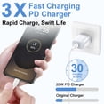 thumbnail image 2 of Type C Charger Block Fast Charging, PD 20W USB C Wall Charger with Type C to C Cable 6FT, USB C Charger Fast Charging Type C Brick Cube Charger Adapter Compatible for iPhone Samsung Android, White, 2 of 7