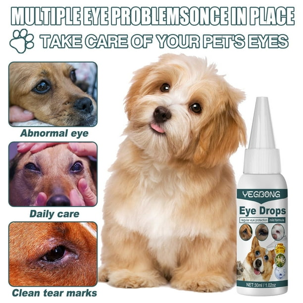 Gotas oftálmicas Bemona para perros y gatos, gotas lubricantes para los ojos, quitamanchas de lágrimas para perros y gatos, solución para aliviar la picazón ocular en mascotas, cuidado y limpieza del