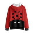 thumbnail image 2 of Uorisanigo Zipper Hoodies Jacket Boys Girls Funny Ladybug Long Sleeve Hooded Jacket Fashion Velvet Lined Oversized Outwear Coat for Vacation Shopping Exercise Wear, 2 of 7