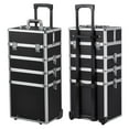 thumbnail image 5 of Zimtown Professional 4 in1 Aluminum Rolling Cosmetic Makeup Train Case Trolley, Black, 5 of 7