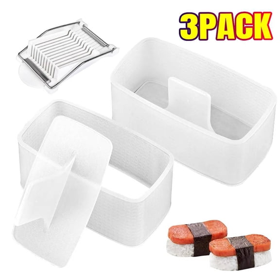 Musubi Mold Kit Musubi Maker Press 2 Pack with Luncheon Meat Slicer and Rice Paddle - Create Authentic Hawaiian Musubi at Home Non-Stick