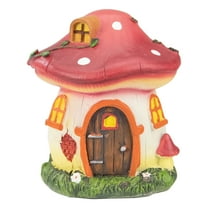 Northlight 6.25" Red Mushroom House Outdoor Garden Statue