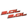 2 x (Pair / Set) 3.0L Liter Embossed RED on Highly Polished Silver Real Aluminum Auto Emblem Badge Nameplate for Cadillac Chevrolet Equinox Dodge Stealth Ford Ranger GMC Jeep Subaru Toyota Camry
