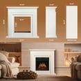 thumbnail image 6 of KISSAIR Electric Fireplace Mantel Wooden Surround Firebox, Free Standing Fireplace, with Remote Control, Adjustable LED Flame, 750W/1500W -White, 6 of 6
