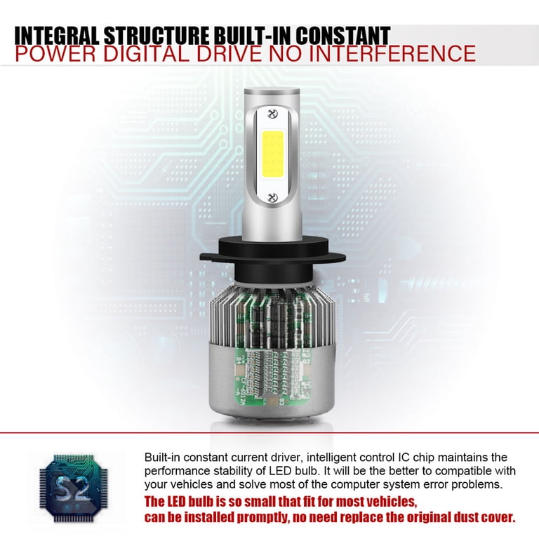 H7 LED Headlight Bulb Kit – 8000K Ice Blue Low Beam For Hyundai Sonata 2011-2014