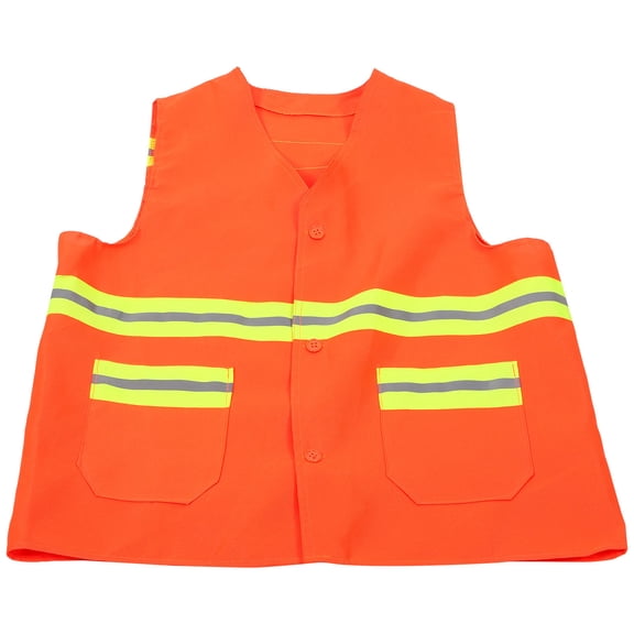 Soimiss Construction Worker Vest Orange Fabric 1Pcs