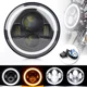 thumbnail image 1 of Faros Delanteros Led H4 Ojo De Ángel 7'' Redondo Moto 4pse, 1 of 7