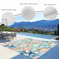 thumbnail image 3 of Coastal Outdoor Rug for Patio/Deck/Porch, Non-Slip Large Area Rug 6 x 9 Ft, Nautical Summer Beach Coral Starfish Shell Indoor Outdoor Rugs Washable Area Rugs, Reversible Camping Rug Carpet Runner, 3 of 8