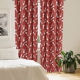 thumbnail image 2 of Ambesonne Mushroom Window Curtains, Psychedelic Amanita, Each 28" W x 84" L, Burnt Sienna Red White, 2 of 4