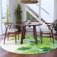 thumbnail image 4 of Plants Leaves Round Living Room Rugs 7 ft, Green Plants Watercolor Gradient Texture Washable Area Rug with Non-Slip Sturdy Edge Binding Round Carpet for Kitchen Office Bedroom, 4 of 9