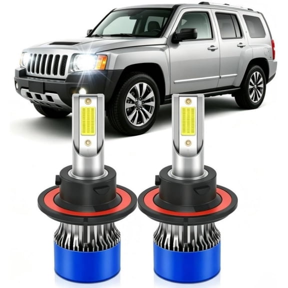 Fits for Hummer H3 2006-2010 High Low Beam Lights Bulbs Combo, 6500K Cool White, 1:1 Mini Halogen Size, LED Headlight Bulbs, Pack of 2
