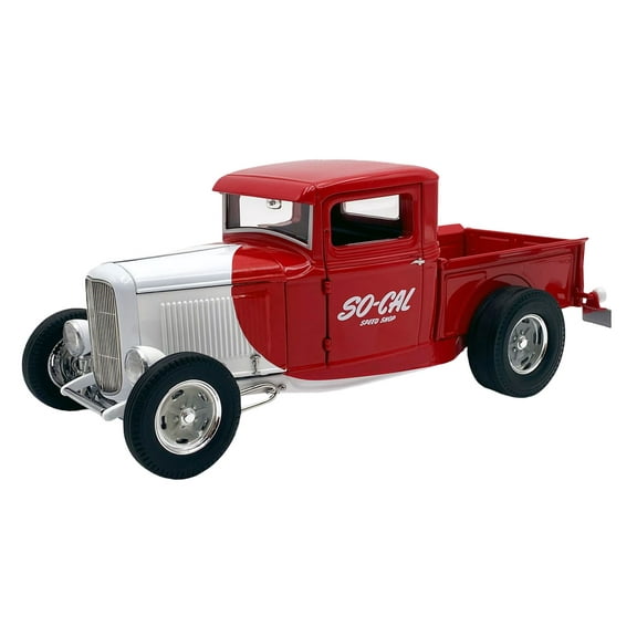 1932 Ford Pickup Truck "So-Cal Speed Shop" Red and White Limited Edition to 500 pieces Worldwide 1/18 Die Cast Model Car by ACME