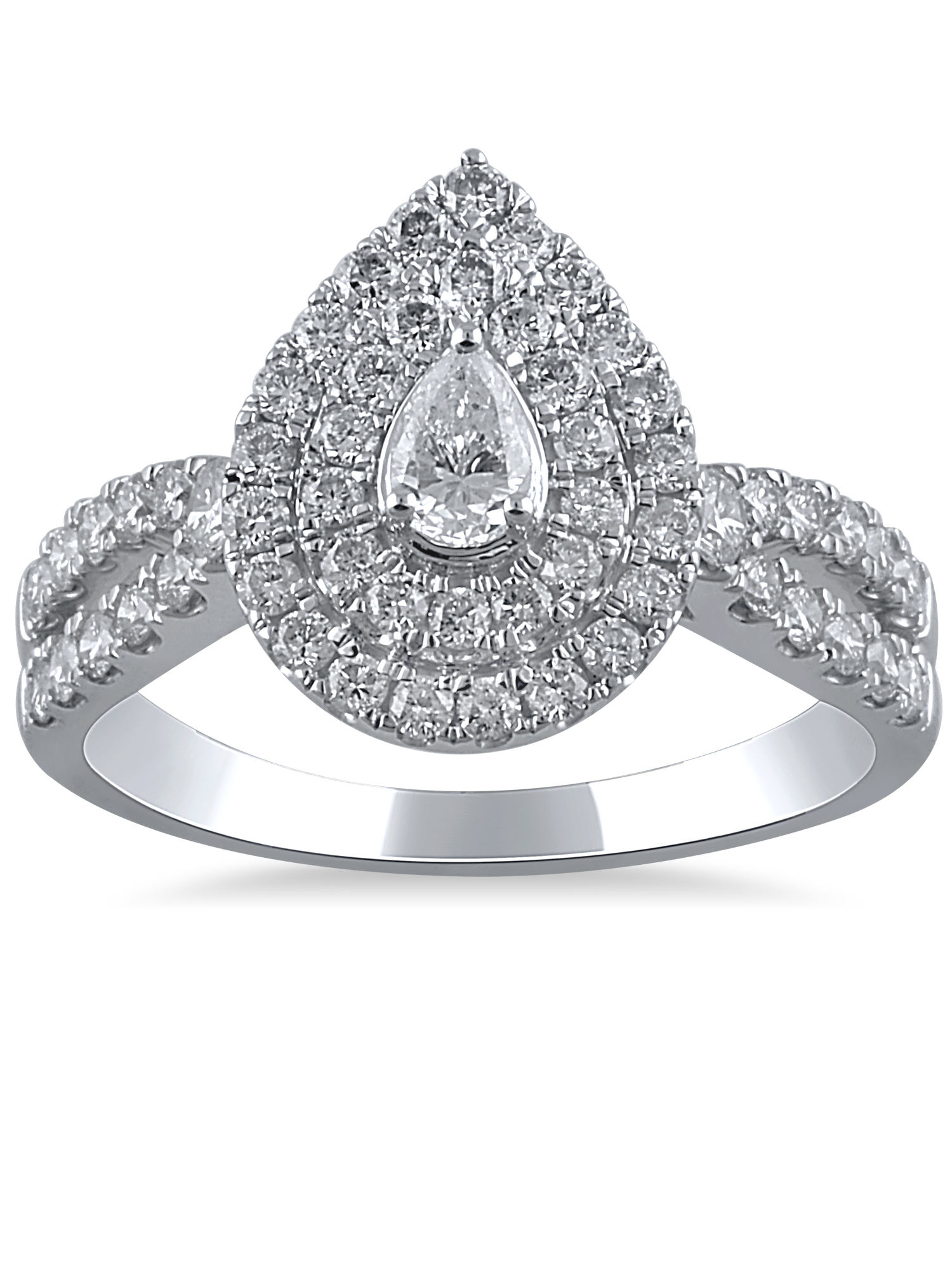 Brilliance Fine Jewelry 1 Carat T.W. (I2 clarity, HI color) Brilliance Fine Jewelry Pear cut