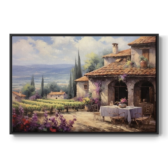 Vintage Landscape-CCLIII By Wexford Home Framed in Black Wood Gallery Wrapped Canvas 17 in. x 25 in.