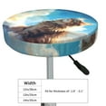 thumbnail image 4 of Balery Blue Sky Winged Cat Fundas de asiento para taburete de bar redondo de tela de terciopelo ajustables que protegen de arañazos y manchas para sillas de 14 a 17 pulgadas.-14 inch, 4 of 7