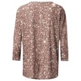 thumbnail image 4 of Tops for Women Trendy Short Sleeve Tunic Tops for Women Athletic Shirts Tight Short Sleeve T Shirts plus Size Ladies Dress Blouses High Neck Top Womens Summer Casual Floral T Tan Shirt Light Pink M, 4 of 5