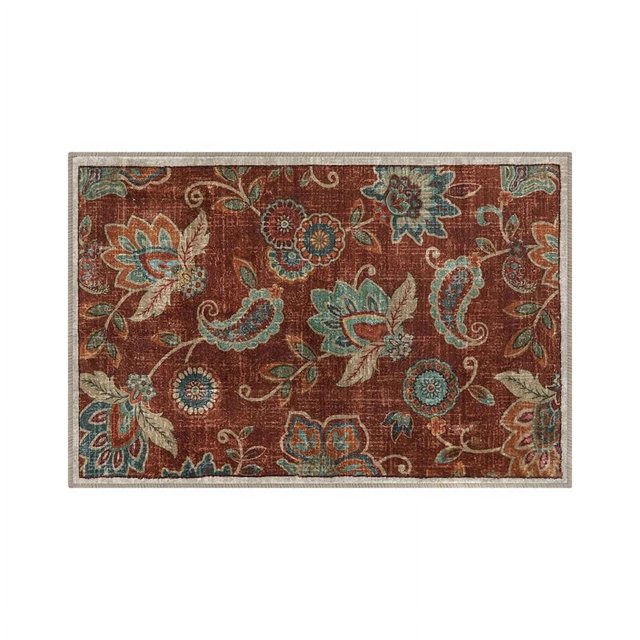 Vintage French Carpet Living Room Bedroom Retro Flower Rug Soft Shaggy Bedside Area Rugs Machine Washable Floor Mat Tapis Salons My Lux Decor Round