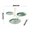 thumbnail image 3 of 3-Tier Leaf Design Fruit Tray | Large Capacity Snack & Dessert Serving Platter | Green Plastic Storage Tray with Handle | 40X32X26Cm for Parties & Home Use, 3 of 6