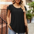 thumbnail image 3 of Scyoekwg Women Tops Trendy Trendy Going Out Tops Short Sleeve Womens Summer Fashion Cute T Shirts Ladies Blouses Dressy Casual Loose, 3 of 4