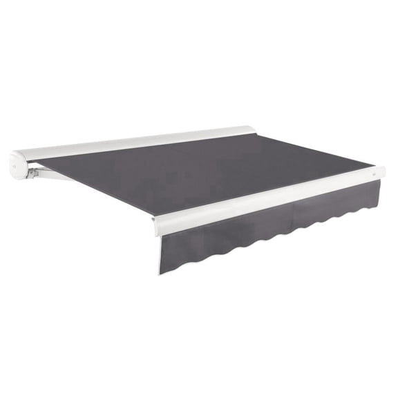 Awntech 18' x 10' Full Cassette Manual Patio Retractable Awning Acrylic Fabric, Gunmetal