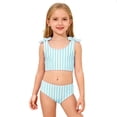 thumbnail image 1 of Niñas Pequeñas Traje de Baño de Verano Impreso de Cuerpo Dividido Conjunto de Dos Piezas para las Vacaciones de Natación en el Interior de la Playa, 1 of 8