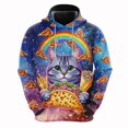 thumbnail image 4 of Sudadera con capucha con estampado 3D de gato arcoíris y galaxia para hombre, ropa con diseño de dibujos animados, sudaderas de gatos, ropa de calle masculina de hip hop, sudadera con capucha con taco, 4 of 5
