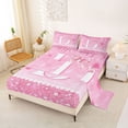 thumbnail image 2 of Castle Fairy Pink Glitter Letter D Full Size Sheets 4-Piece for Girls,Cute Pearl Bow Bed Sheets for Bedroom, 2 of 6